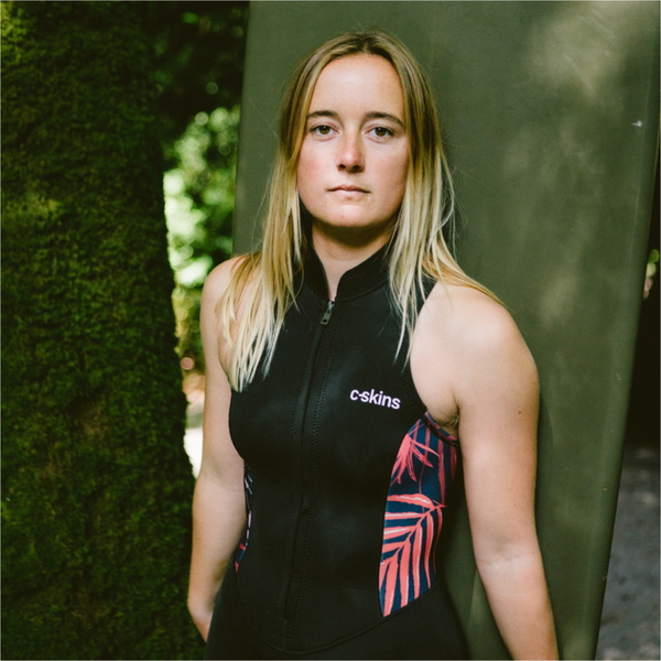2026 C-Skins Womens NuWave Solace Lite 2/2mm Long Jane Wetsuit C-NSOL22SLJW - Black / Tropical